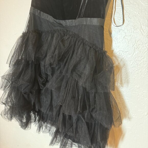 Betsy & Adam Short Velvet Mesh Party Black A-Line Mini Dress Size 8 NEW WITH TAG - Picture 6 of 10